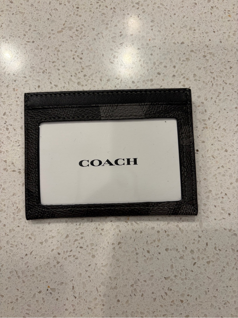 Coach Black and Charcoal Camo Signature Slim Card Holder NWT - Picture 2 of 4